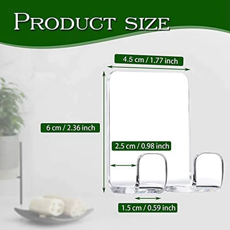 ABWR-9 قطع من شفرات الحلاقة ذاتية اللصق من الأكريليك، خطاف الدش للحمام، منظم المطبخ، شفرات الحلاقة، منشفة التوصيل (شفاف)