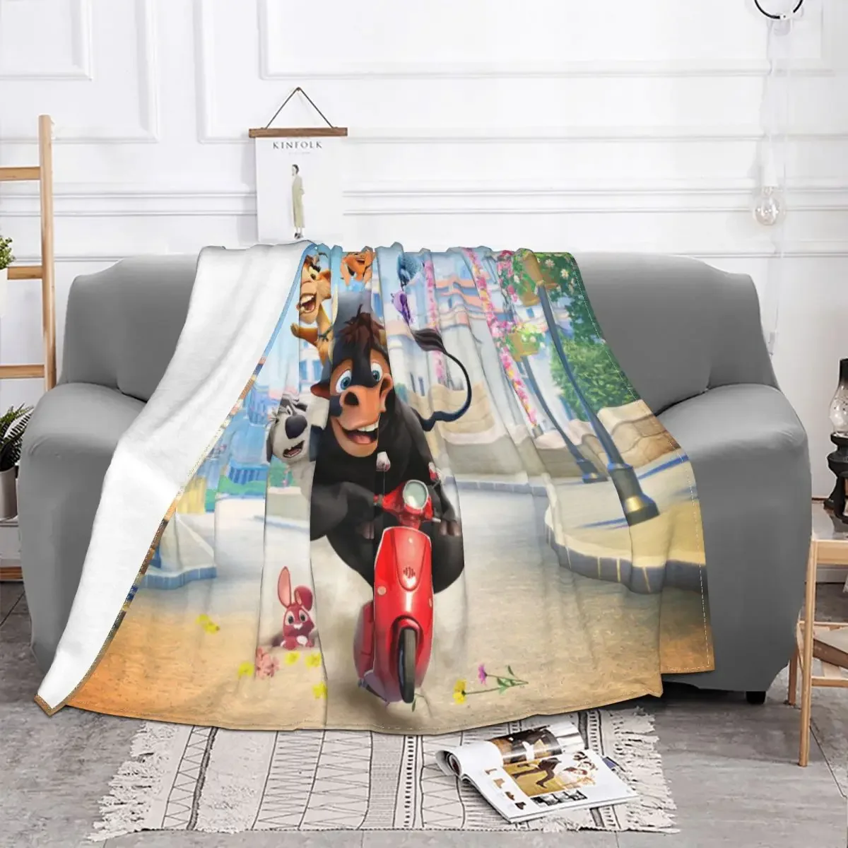 

Baby Blankets Ferdinand Cartoon Cute Plaid Winter Sofa Cover Velvet Animal Super Soft Throw Blankets for Sofa Outdoor Quilt