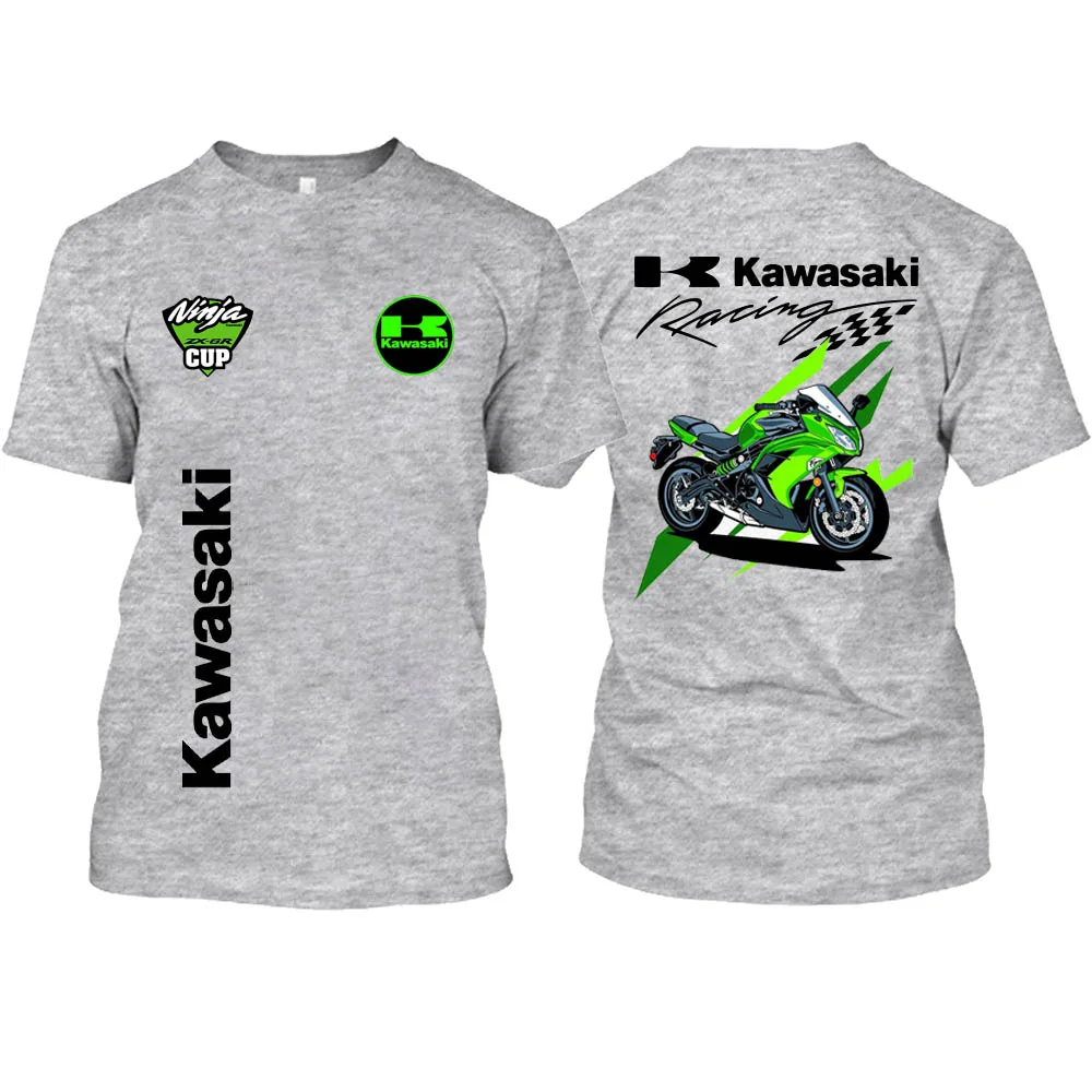 

2025-26 Kawasaki Outdoor Motorcycle Racing Clothing Extreme Sports Lovers Men's Fashion Summer Cotton Unisex Short Sleeves