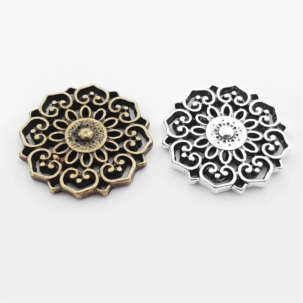 (T12956) Wholesale 20 pieces Antique Silver color / Antique Bronze / Antique Copper 20mm / 31mm Zinc Alloy Flower Connectors