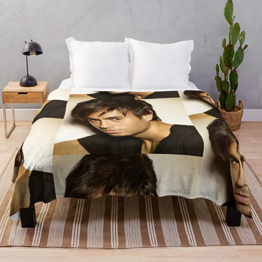 

rumahuya enrique iglesias Throw Blanket Flannel Fabric Luxury Brand Blankets