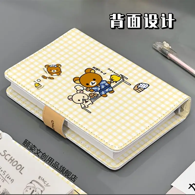 

New Kawaii Cute A6 Rilakkuma Hello Kitty PU Cartoon Anime Cute Student Notebook Thickened Loose Leaf Notebook Girl's Gifts Toys