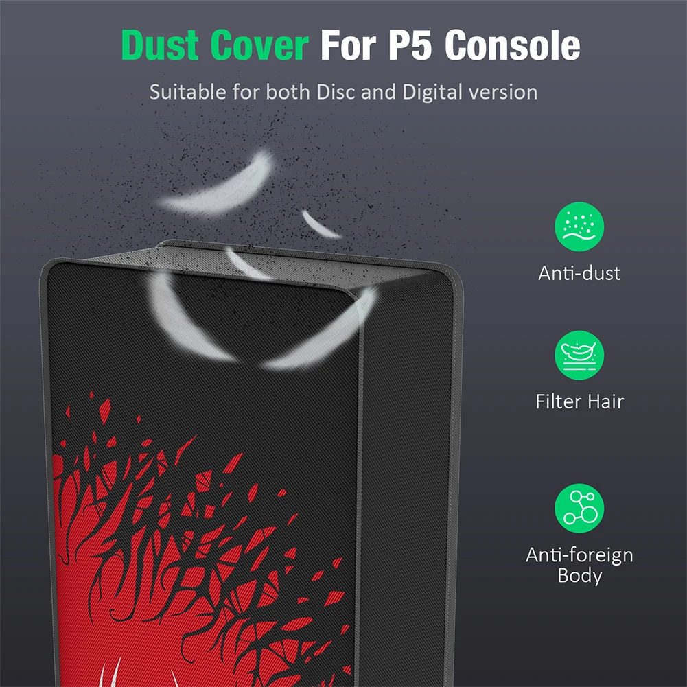 Console Protective Cover Waterproof Dust Proof Cover Precision Cut Dustproof Protector for Playstation 5 Disc/Digital Version