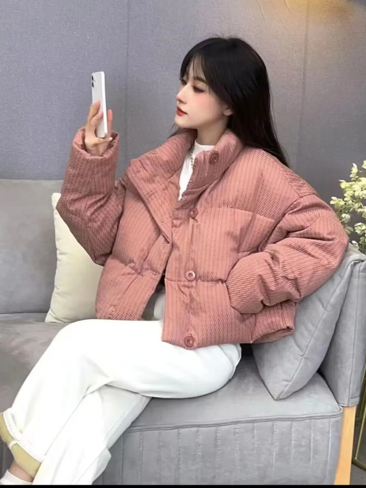 

Женская утепленная куртка свободного кроя в корейском стиле, зимнее пальто, теплая и удобная хлопковая одежда для женщин