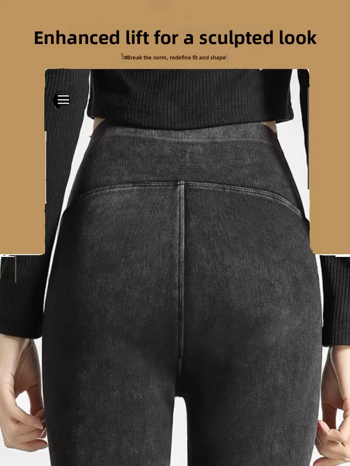 High Waist Fce Lined Yoga Pants Women's Autumn Winter Bootcut Tummy Control Butt Lifting Slimming Denim Look Warmth Pants