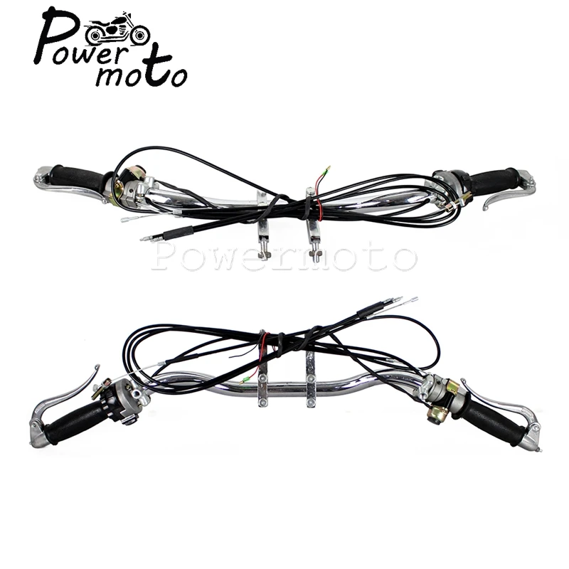 Motorcycle Old School Chrome Retro Handlebar W/Grip Lever Cable For BMW Zündapp DB DS DBK KS 750 MW M1 M1M M1S M72 R12 R75 R51