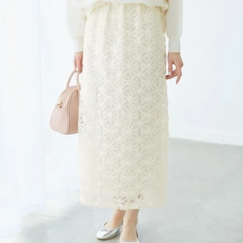 Sommer Neue Hohe Taille Lange Spitze f Rock frauen Ele Süße Ba Schlitz Midi Rock A0503 Elastische Taille Abnehmen