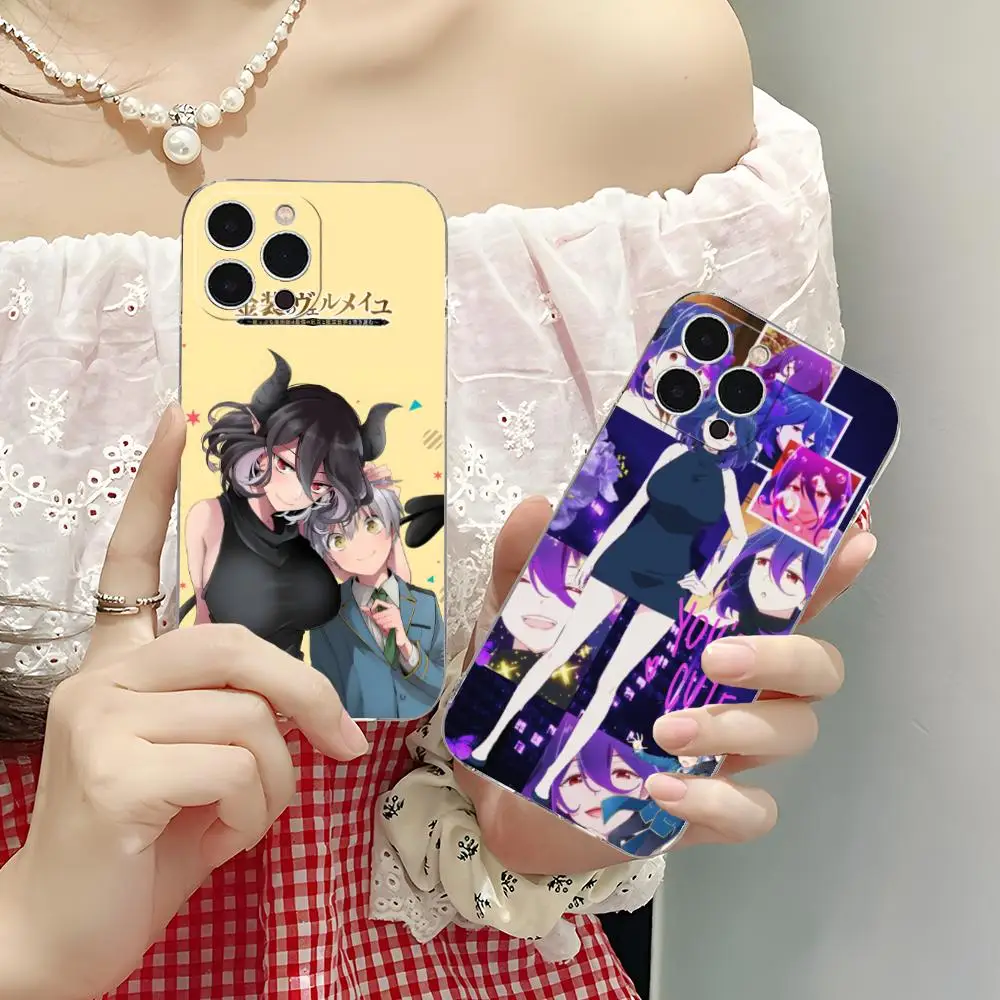 

Чехол для телефона Anime Kinsou Vermeil для iPhone 16, 15, 14, 13, 12, 11 X XR XS 8 6 Pro Max Plus, мини-прозрачный цветной чехол для мобильных телефонов