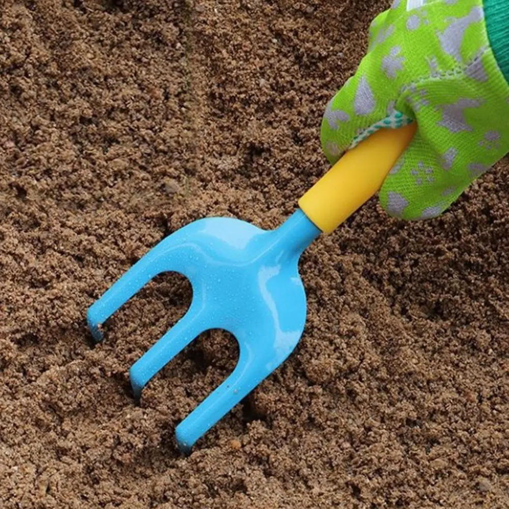 Herramientas de jardinería, pala para plantar, rastrillo de acero inoxidable, ligero, seguro, divertido, herramientas de jardín para niños, juguetes, juego en piscina S