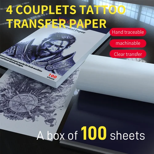 10/30/50/100 Uds. Papel de transferencia de tatuajes tamaño A4 papel de plantilla papel de copia papel térmico para transferencia de tatuajes suministros de tatuaje