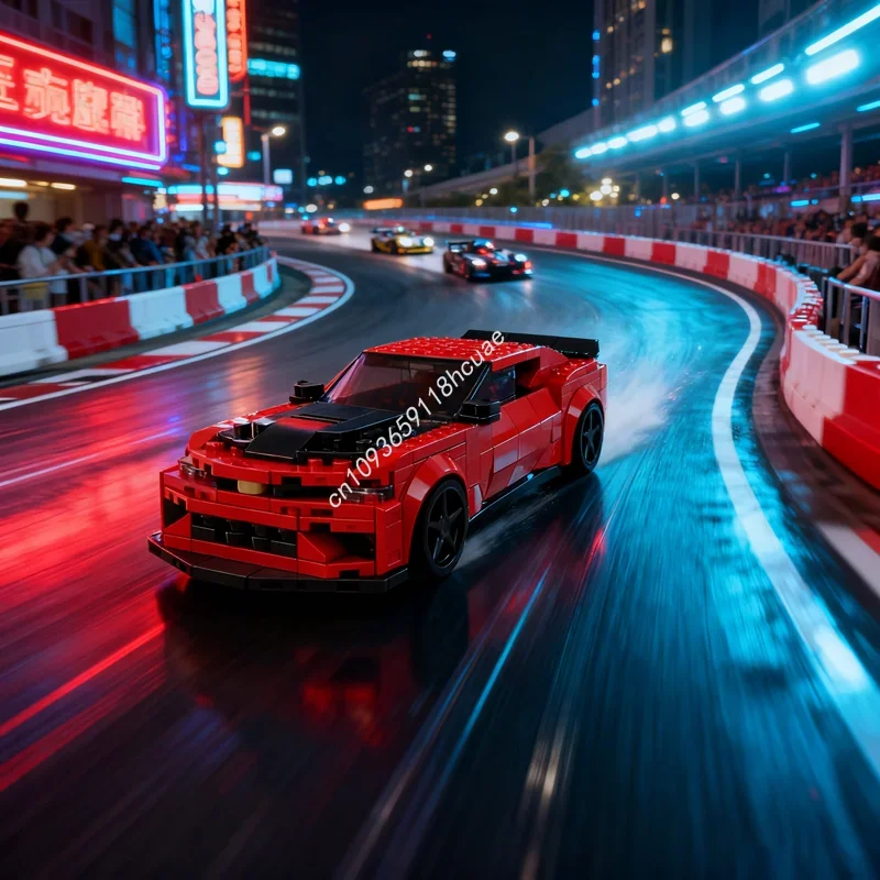 

329 деталей MOC: Конструктор Chevrolet Camaro SS, модель для сборки, рождественский подарок, игрушка для самостоятельной сборки, развивающий конструктор, идея для творчества, обучающие кирпичики
