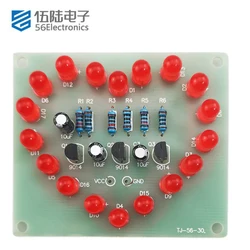 DIY Kit Electronic Heart Multicolor Flashing Cycle Electronic Welding Assembly Circuit Board Spare Parts Suite