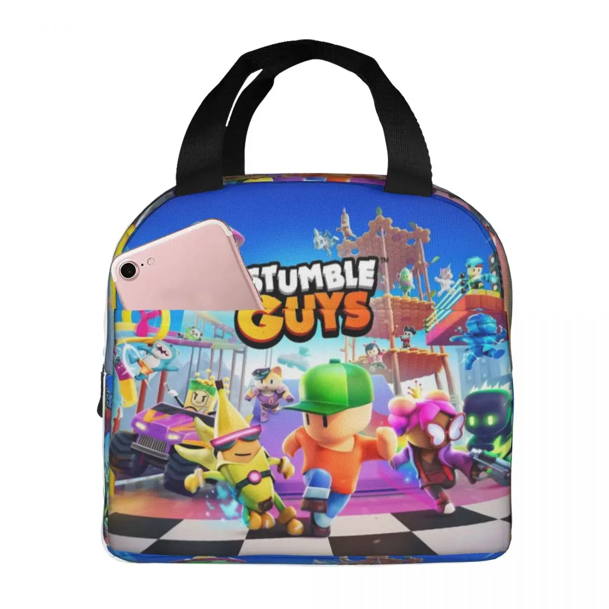 Stumble Guys Insulated Lunch Bags Leakproof Cartoon Game Lunch Container Thermal Bag Tote Lunch Box Office Picnic Food Handbags