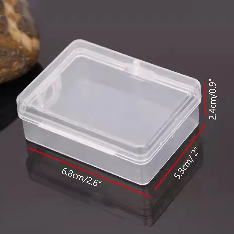 Caja de almacenamiento transparente de plástico, caja cuadrada para artículos pequeños, cajas de embalaje, contenedor de cuentas de joyería, organizador de artículos diversos