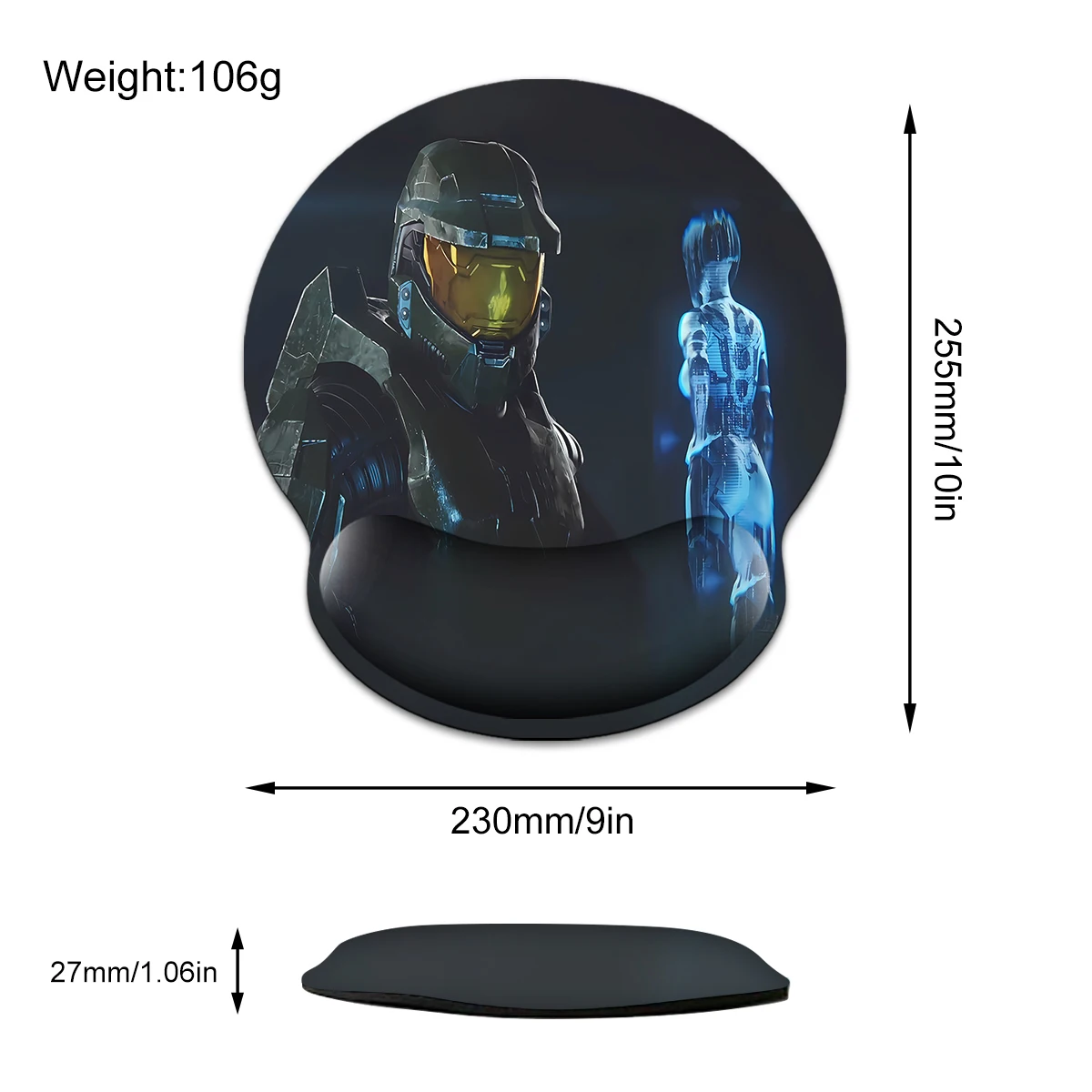 1pc The Warrior With The Helmet Wrist Mouse Pad Ergonomic Soft Anti-Slip Wrist Rest Support Mat Computer Mouse Pad For Office PC