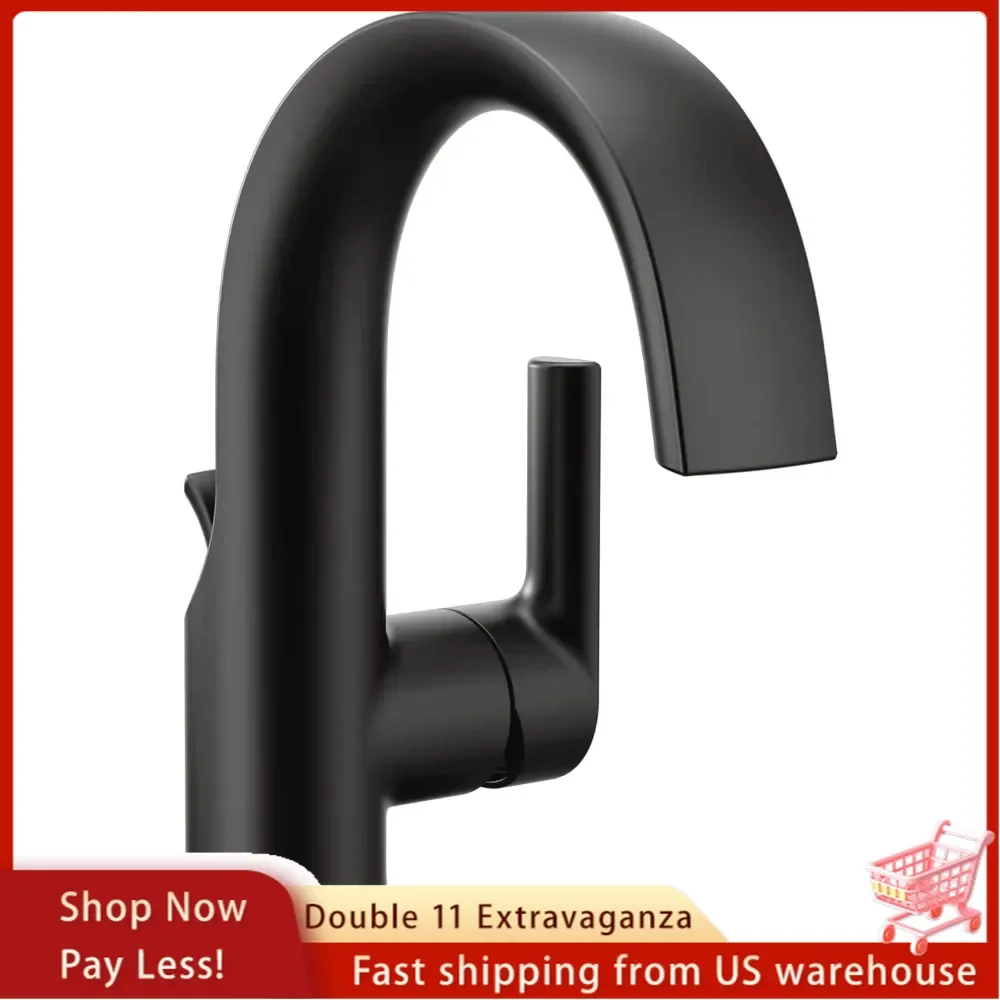 

Bathroom Faucet Contemporary Single Hole Bathroom Sink Faucet Matte Black One-Handle High Arc Laminar Stream Bathroom Faucet