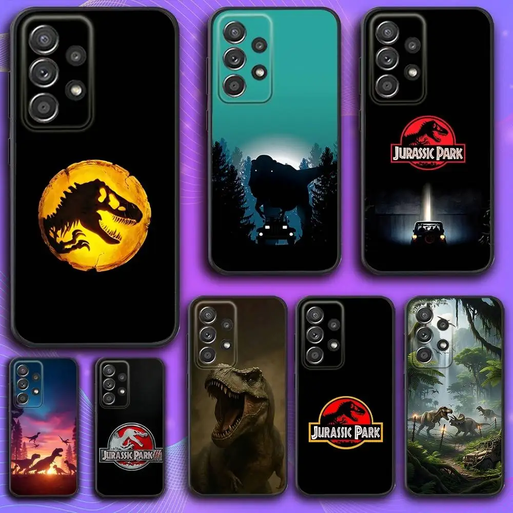 

J-Jurassic Park Dinosaur Phone Case For Samsung S 25,24,23,22,30,21,10,9,Ultra,Plus,Lite,FE,4,5 G Soft Black Case