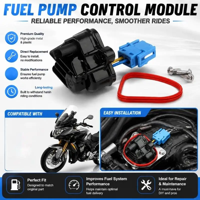 M76E Motorrad-Kraftstoffpumpen-Steuermodul mit zwei sichtbaren angeschlossenen Leitungen für K1600GTL – Detail 10