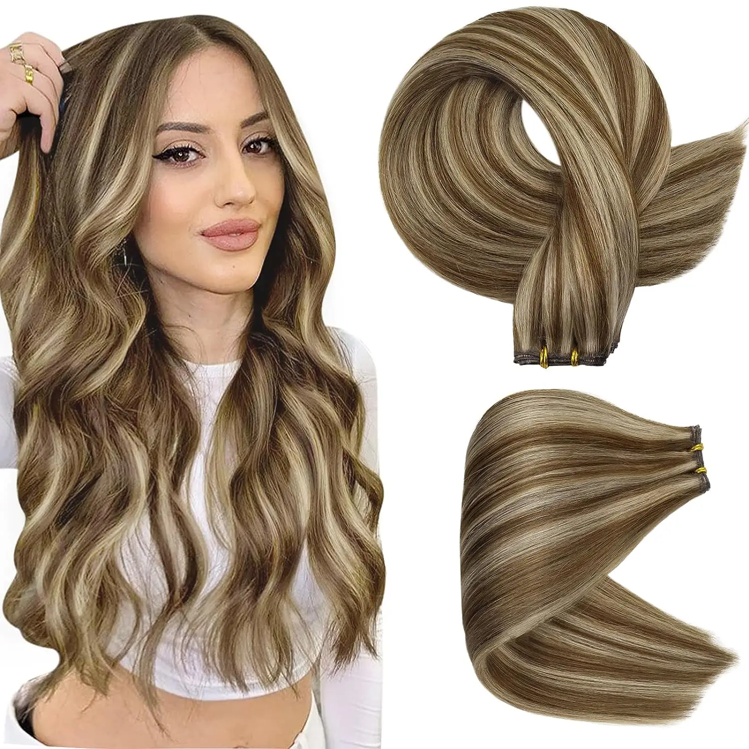 [NIEUW] Full Shine Genius Inslag Hair Extensions 100% Remy Menselijk Haar voor Vrouwen Natuurlijke Onzichtbare Hair Extensions Menselijk Haar Bundels