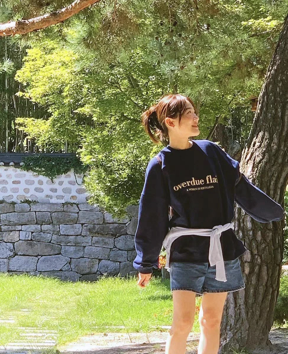 

Loose Casual round Ne Letter Embroidery Long Sve Sweatirt oulder Drop Autumn Winter New Arrival for Young Women