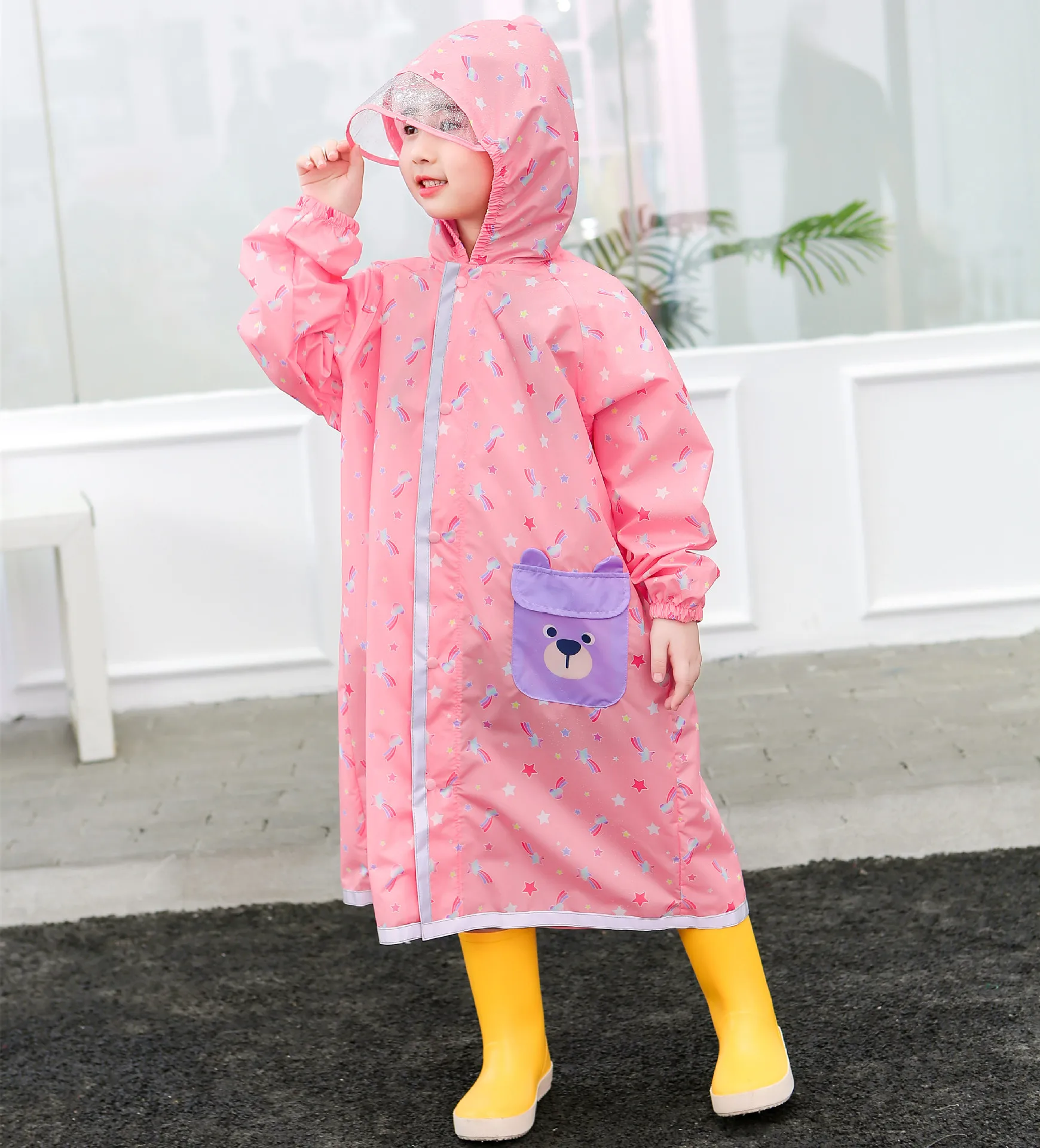 Quality RainCoats Kids Rain Poncho Toddler Waterpoof Rain Jacket Coat Cartoon Children Rainwear for Girls Boys Primary Students