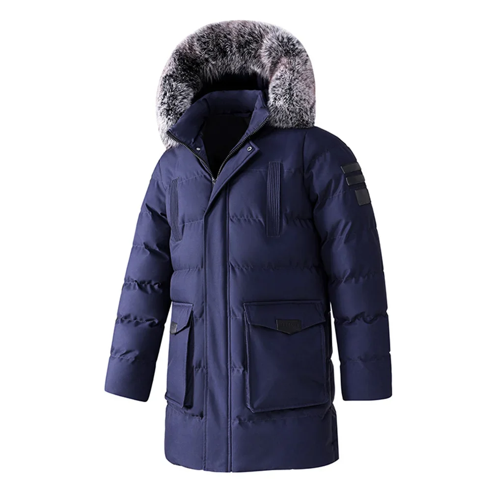 

Верхняя одежда, мужские длинные парки на подкладке, зимнее пальто с капюшоном, мужское толстое теплое хлопковое пальто больших размеров 8XL, деловая морозостойкая парка, пальто