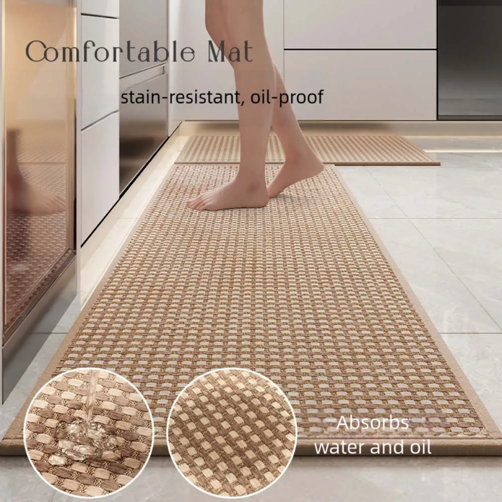 1pcs Of 17x28inch Kitchen Floor Mat Anti Slip And Waterproof Hallway Entrance Doormat Mat Rug Absorbent