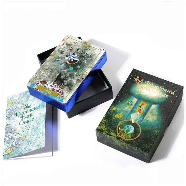 llluminated Earth Oracle Card Deck 63 pcs cards 1:1 Size Gilded Edge Guide book Tarot Board games