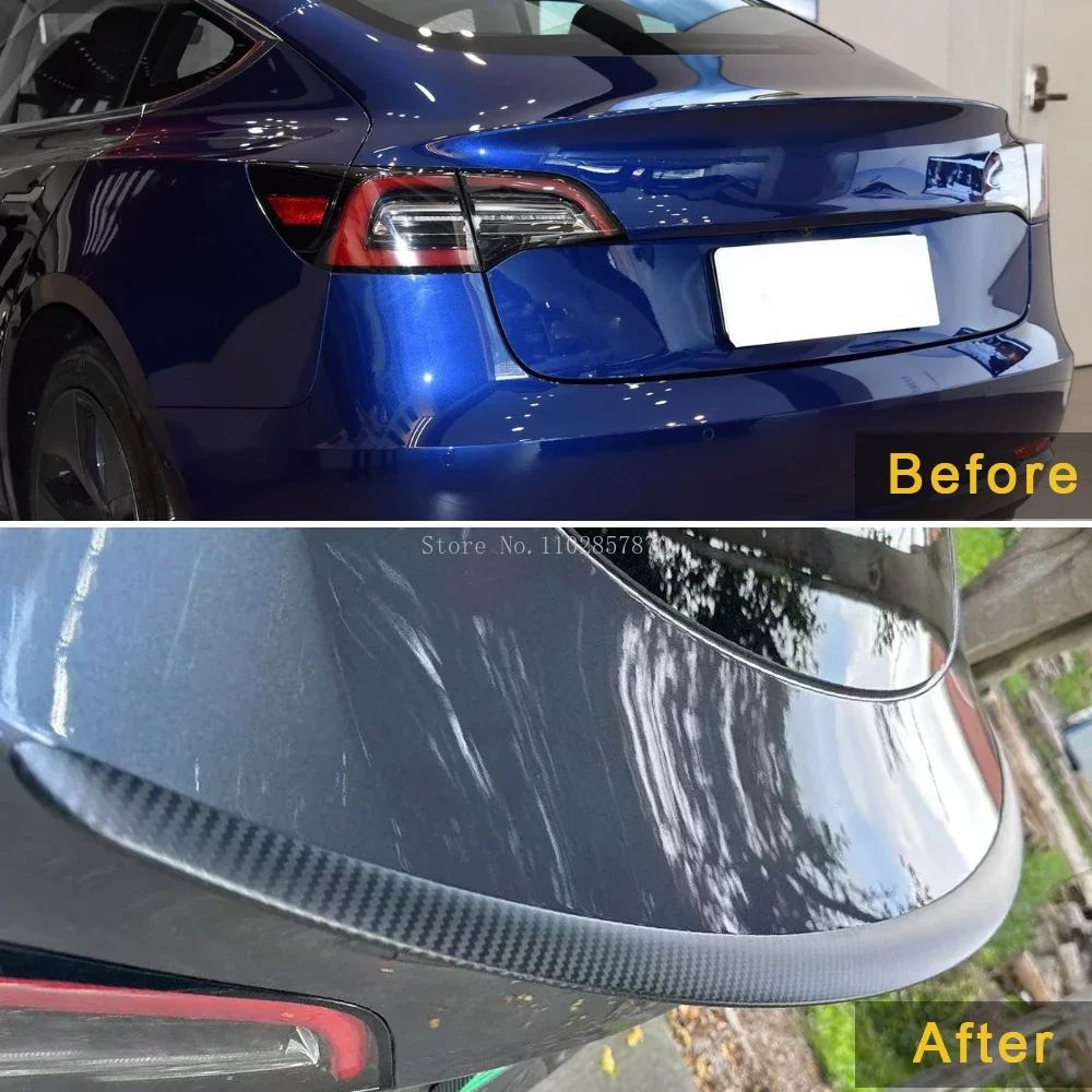 Per Tesla MODEL 3 2019-2023 Spoiler posteriore paraurti Lip Trunk Wing Boot Spoiler Body kit parti esterne vera fibra di carbonio