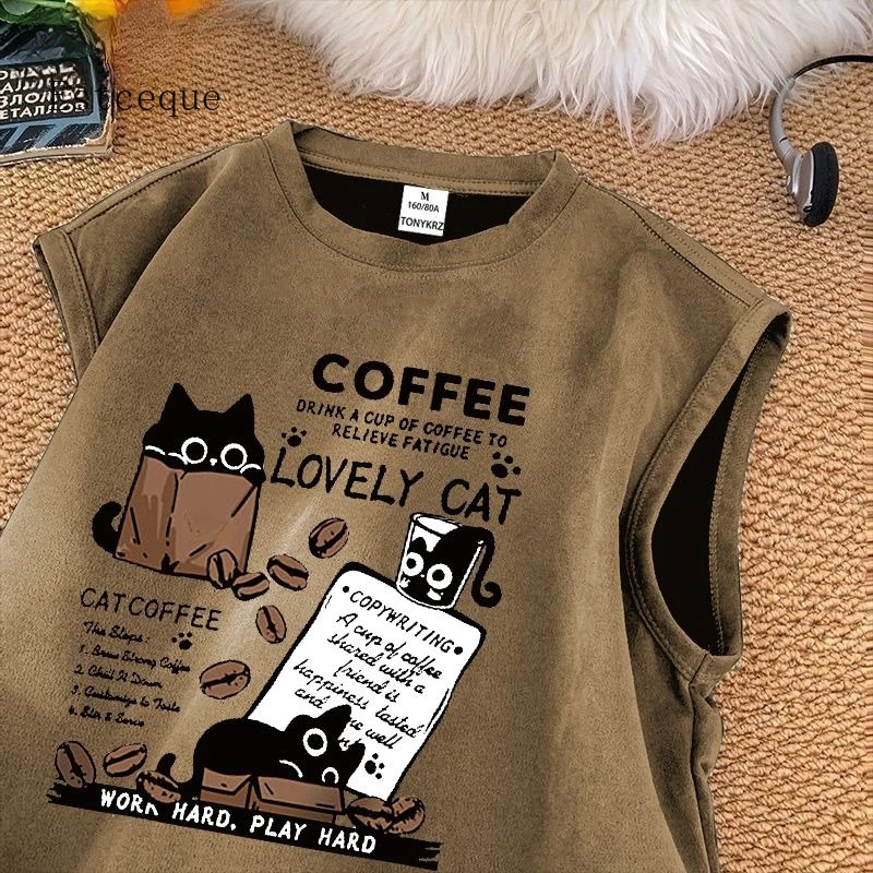 

2025 Coffee Print T Shirt for Men Women T-shirt Summer Loose Short Sleeve Y2k Tops Women's Designer Clothes