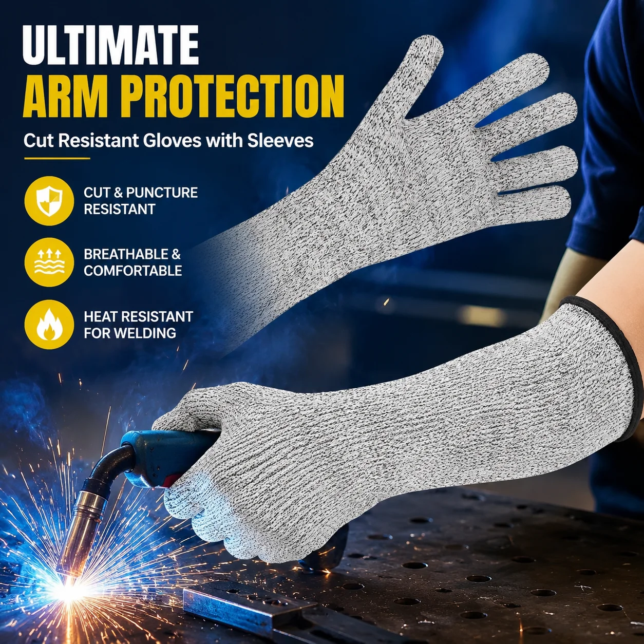 Cut Resistant Glove - Защитные перчатки с рукавами, устойчивые к