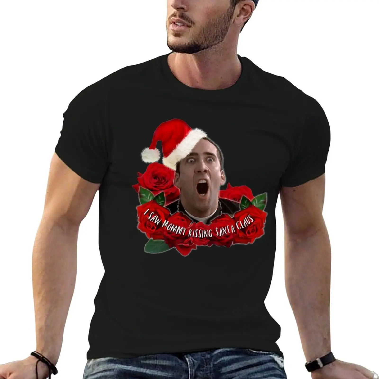 I saw Mommy kissing Santa Claus T-Shirt funny t shirts dark humor funny t shirts cotton cotton t shirts man 100% T-shirt