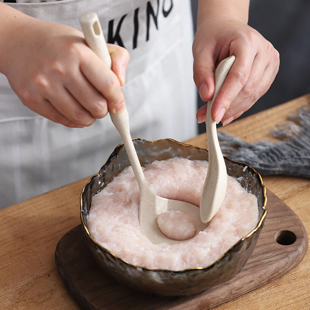 

4 шт., машина для изготовления мясных шариков, материал для стебля пшеницы, экологически чистая удобная ручка, ложка для изготовления фрикаделек, кухонная посуда, фрикадельки