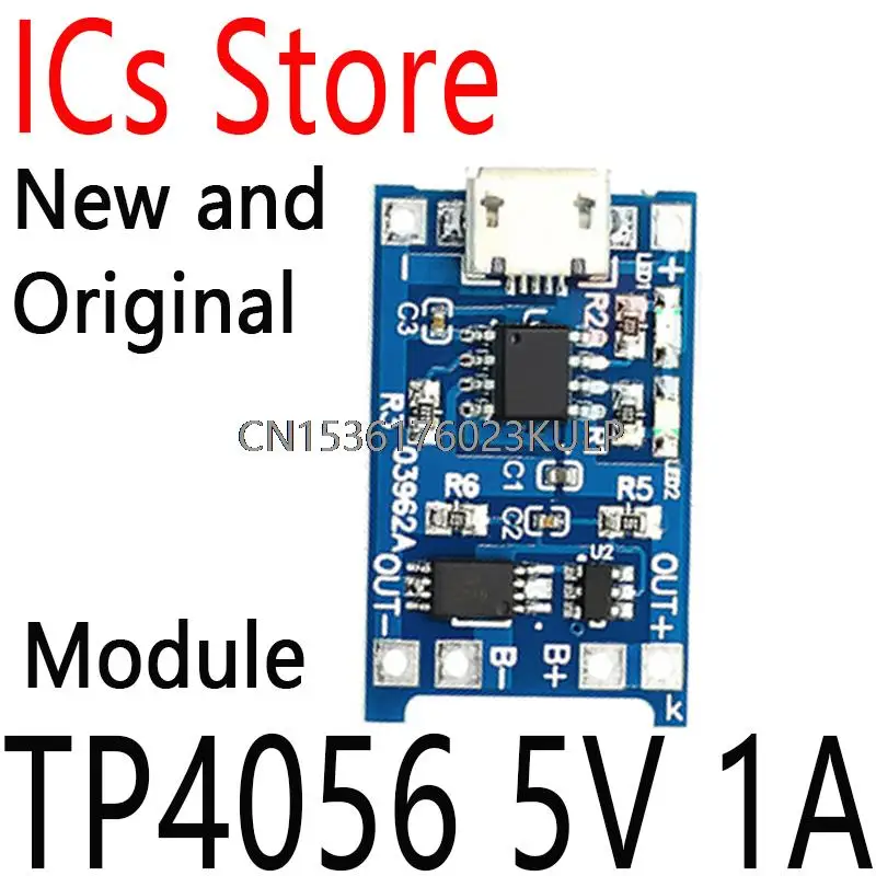 2PCS Micro USB 18650 Lithium Battery Charger Module Charging Board With Dual Functions TP4056 5V 1A
