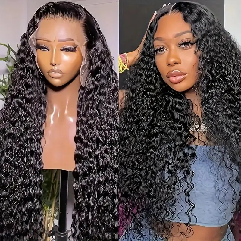 Rosabeauty 13x4 Lace Front Human Hair Wig 13X6 250% Density Deep Wave 40 Inch 5X5 Preplucked Glueless Ready To Go Curly Wig