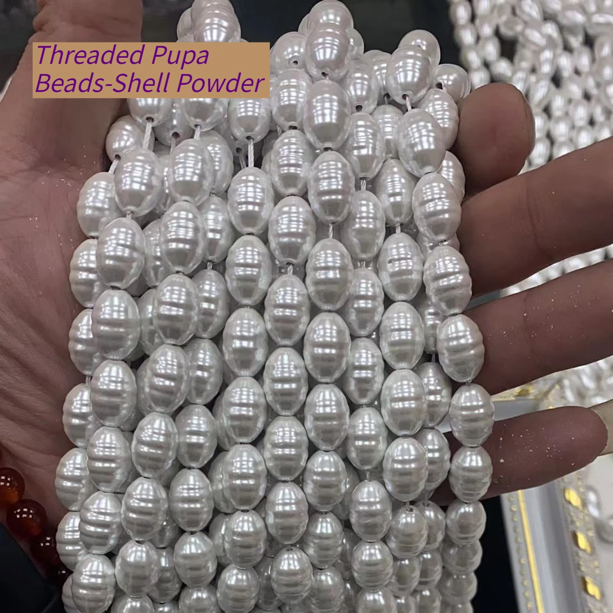 

DIY Threaded Pearl Imitation Pearl Shell Powder Pupa Beads For Jewelry Making DIY Necklace Earrings Chains Accessory