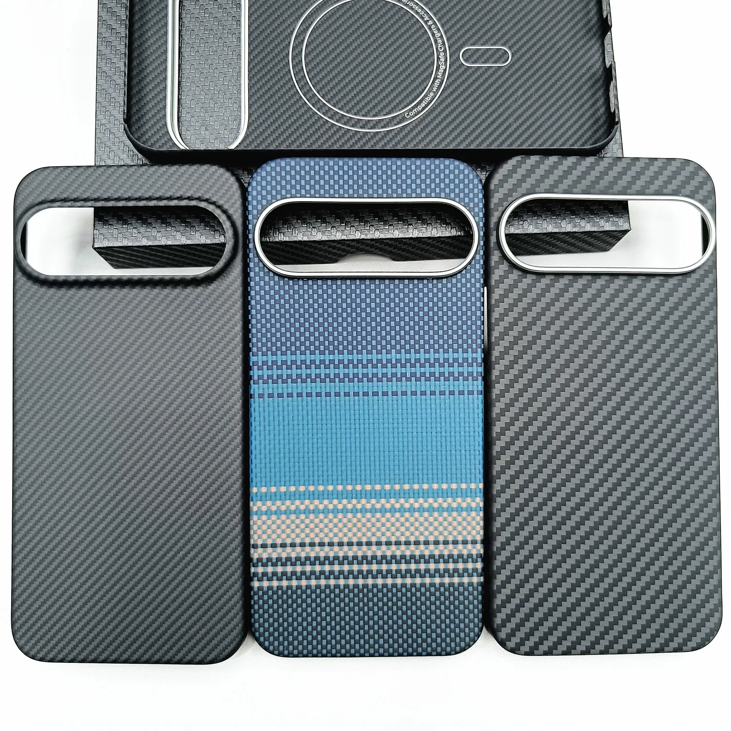 

Asdipsa Genuine Aramid Carbon Fiber Magsafe Case for Google Pixel10 Pixel 10 Pro XL Moonrise Metal Ring Armor Bulletproof Cover