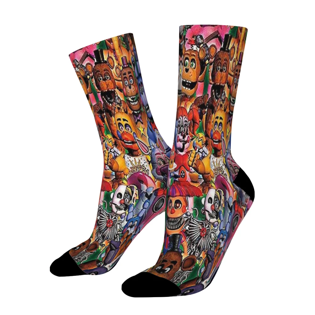 FNAF Game  Straight Socks Male Mens Women Spring Stockings Polyester Hip Hop