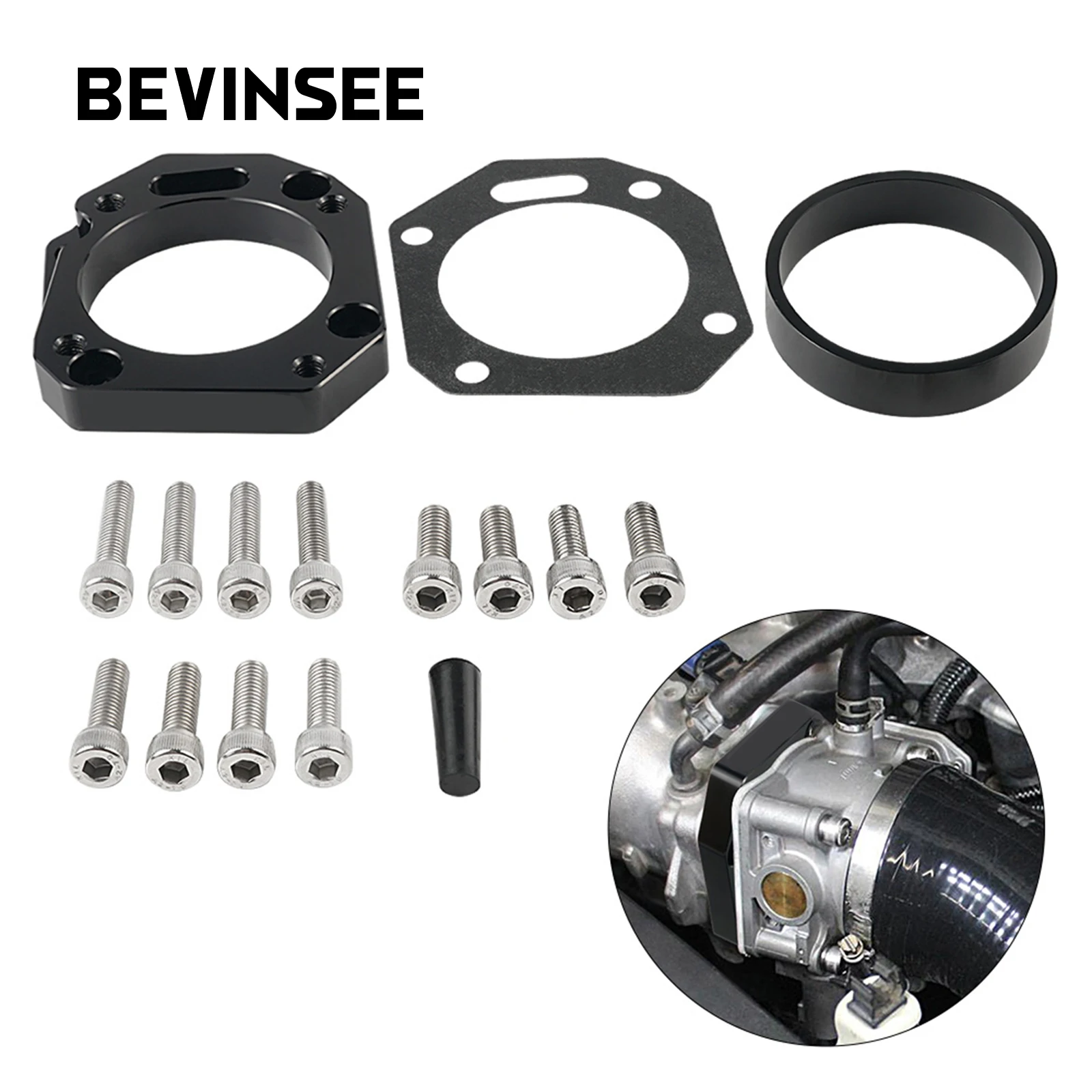 BEVINSEE RBC RRC Dual Throttle Body Kit Adapter For Honda K20 K24 K20Z1 K20A1 K20A2 K24A K20A3 Engine