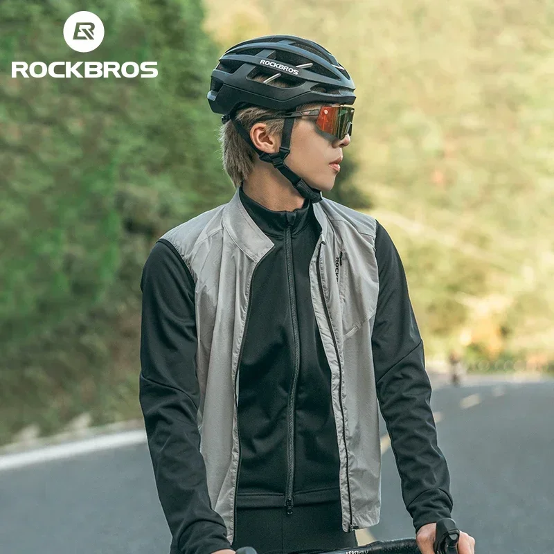 ROCKBROS Cycling Vest MTB Breathable Waterproof Bike Jacket Reflective Safety Vest Outdoor Running Lightweight Sport Wind Vest