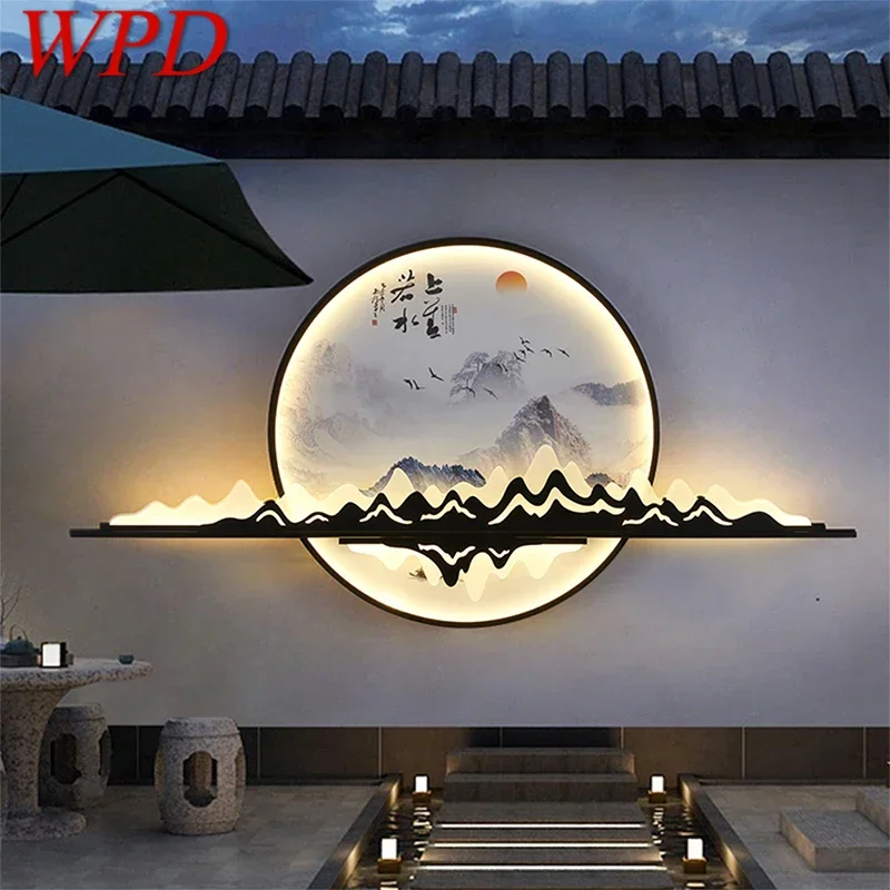 

WPD Solar Outdoor Mural Lamp Creative Circular Landscape Waterproof Mural Outdoor Villa Courtyard Garden Decoration Painting