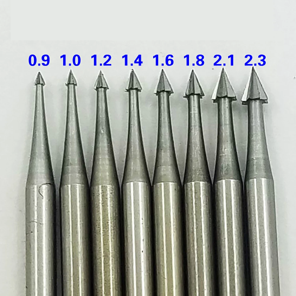 6 قطعة 0.6 مللي متر-2.3 مللي متر مظلة بت التنغستن الصلب النقش نحت سكين 2.35 مللي متر عرقوب الزيتون العنبر راوتر بت قاطعة المطحنة الخشبية #3