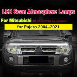 LED DRL for Mitsubishi Pajero 2004-2021 Waterproof Flexible Led Daytime Running Light Headlight Scan Starting Led Fog Light 12V