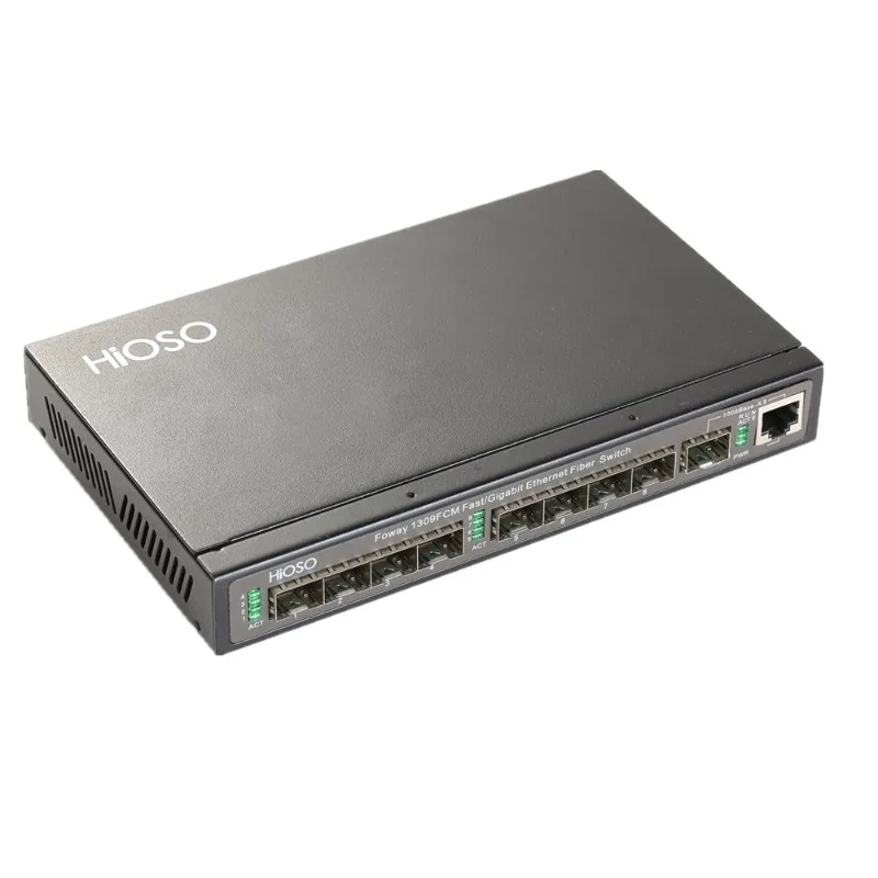 8 100M SFP Fiber Ports +1 Gigabit Combo Uplink Port Managed Fiber Switch