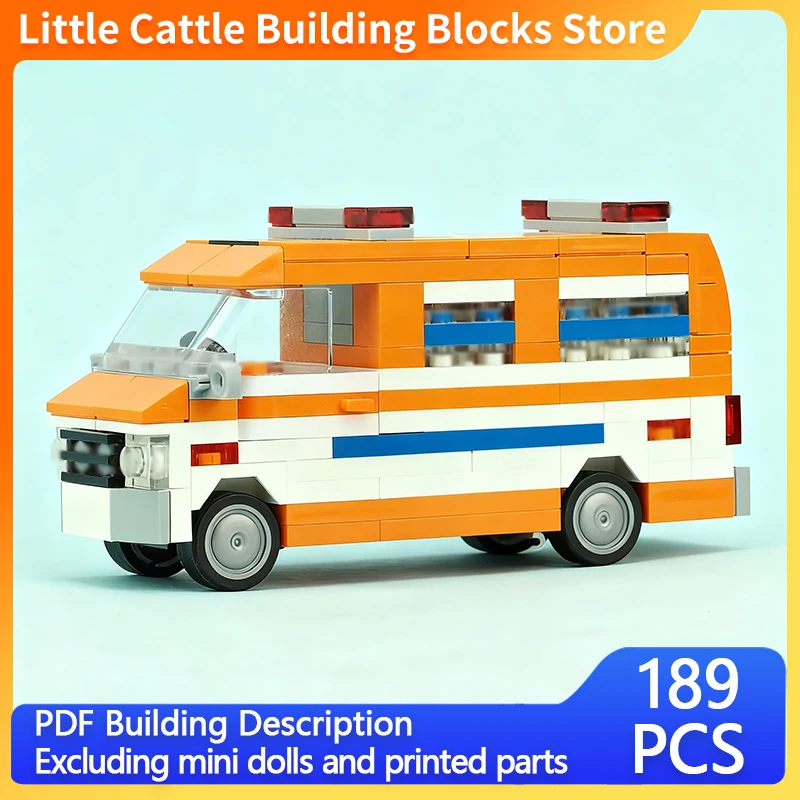 Urban Rescue Vehicles Model MOC Building Bricks Ambulance Vehicle Modular Technology Children Holiday Gifts Assemble Toys Suit