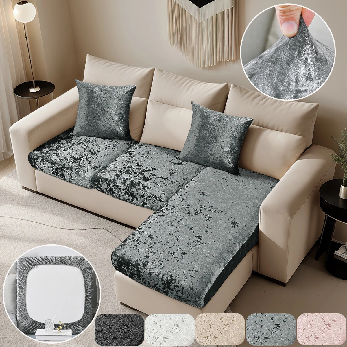 

Thickened Velvet Sofa Seat Cushion Cover Elastic Sofa Covers for Living Room Pet Kids Mat Chair Cover Furniture Protector 소파 매트