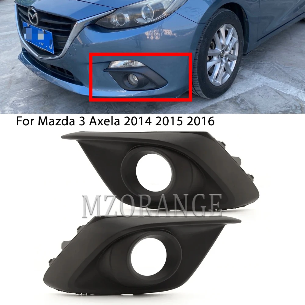 For Mazda 3 Axela 2014 2015 2016 Fog Light Grille Cover Front Bumper Lamp Shell Headlight Fog Lamp Frame Hood Auto Accessories