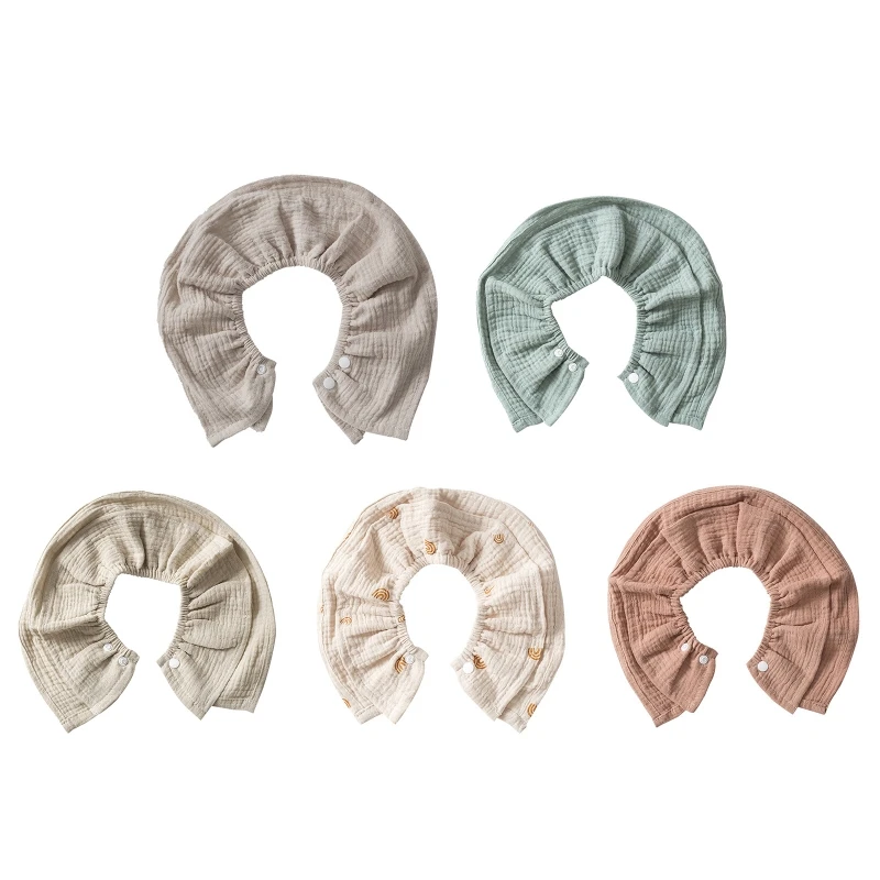 

Baby Feeding Drool Bib Collar Decoration Solid Color Saliva Towel Soft Cotton Crepe Gauze Scarf Burp Cloth for Newborn