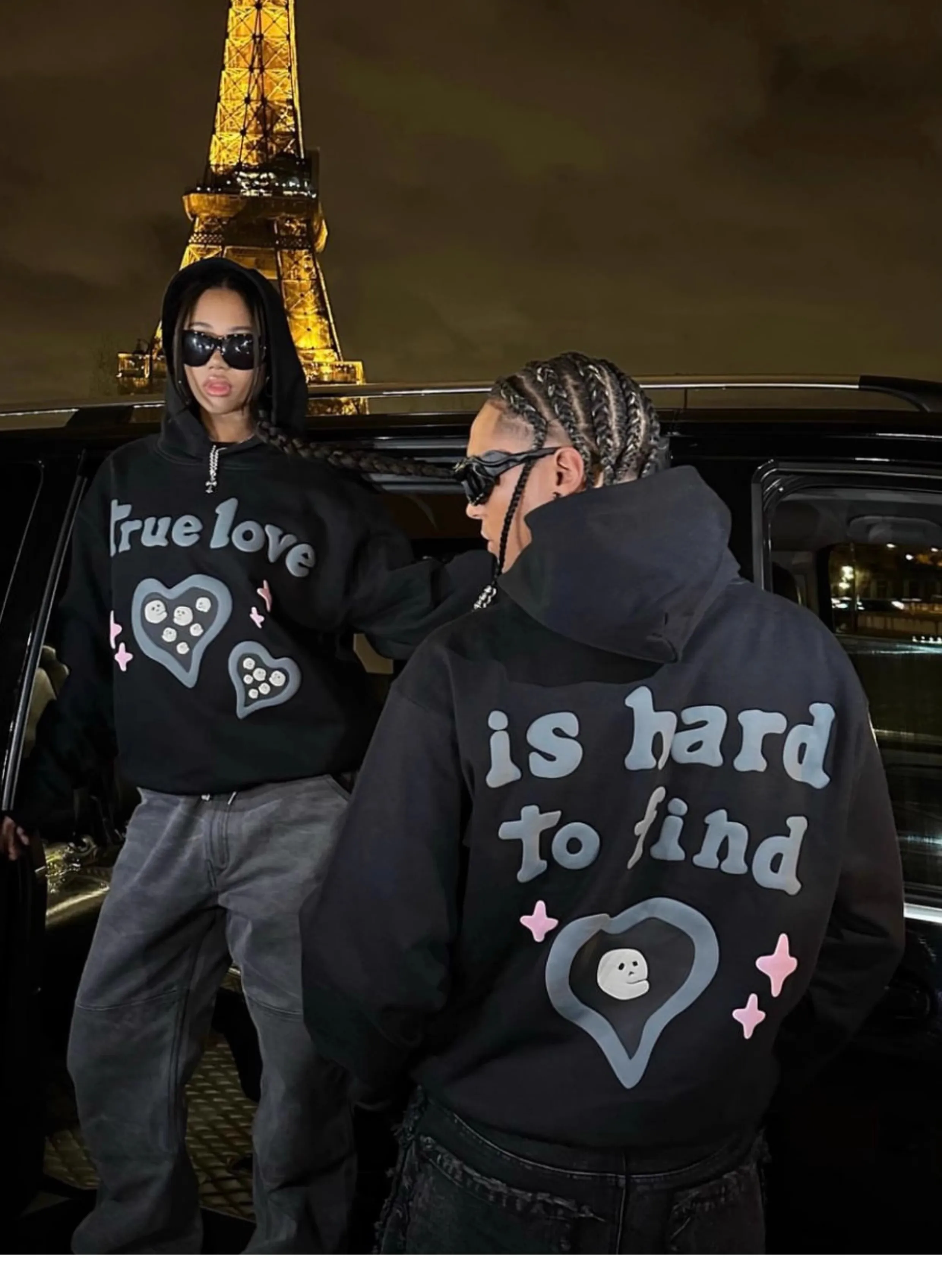 2025 CPFM KANYE Love 3D Foam Printed High Street Loose Velvet Hoodie WY1097