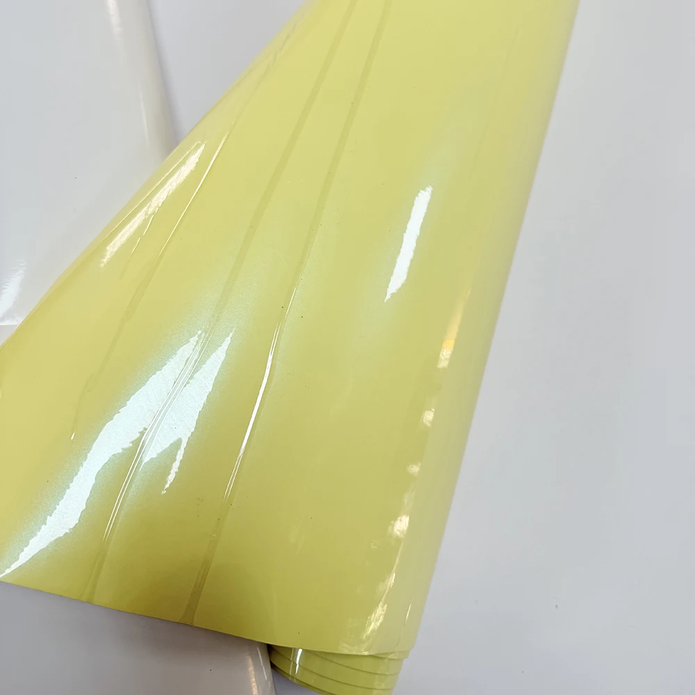 

SUPPER GLOSS DIAMOND LEMON GREEN Stretchable Vinyl Film Wrap Car Wraps Foil Sheet Auto Sticker Bubble Free Computer Cover Skin